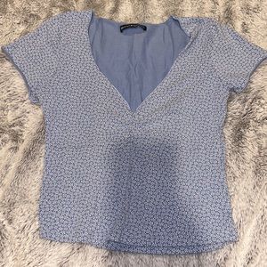 worn once brandy blue floral top